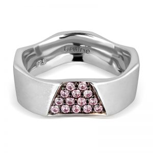 แหวนแฟชั่นฝัง Pink CZ 0.4 กะรัต