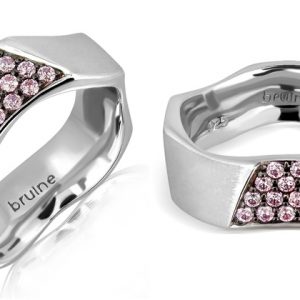 แหวนแฟชั่นฝัง Pink CZ 0.4 กะรัต