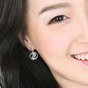ต่างหูกังหันประดับ CZ